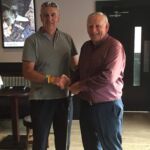 Nearest the pin Dean Hegarty with Martin accepting on his behalf